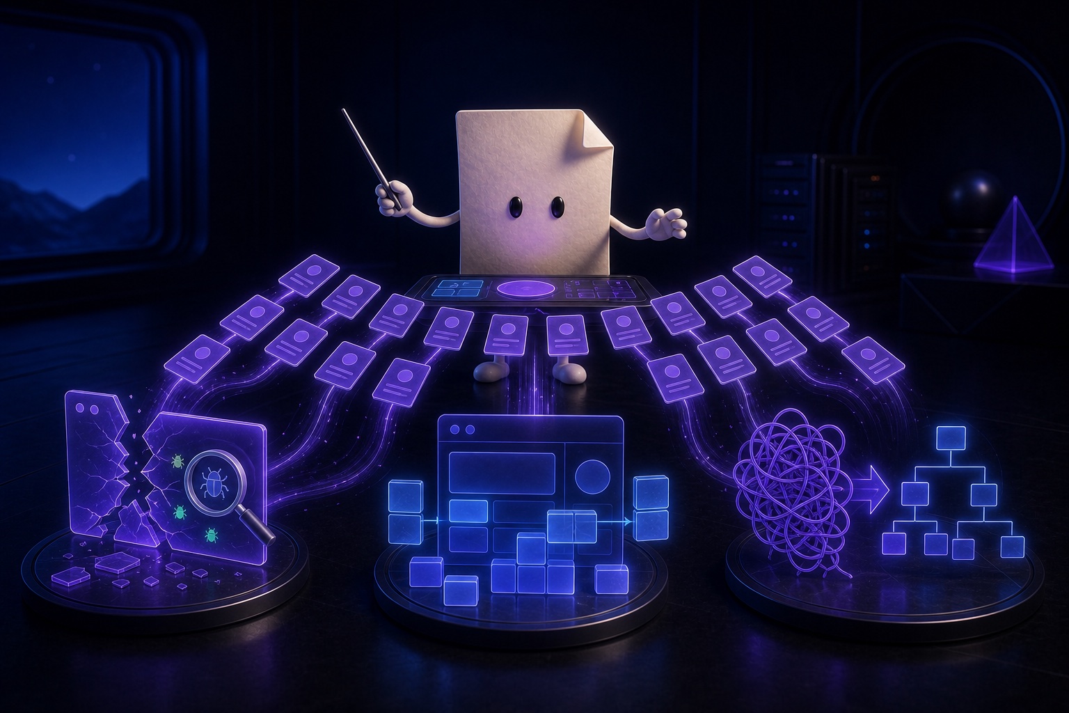 Draft conducts a system of prompt cards for debugging, building, and refactoring software